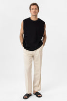 Antioch-Siyah Regular Fit Dokulu Erkek Kolsuz T Shirt-T-Shirts-2-Milagron.com