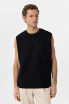 Antioch-Siyah Regular Fit Dokulu Erkek Kolsuz T Shirt-T-Shirts-3-Milagron.com