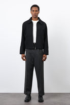 Antioch-Siyah Regular Fit Dokulu Erkek Mont-Mont-2-Milagron.com