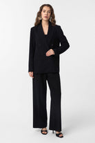 Antioch-Siyah Regular Fit Kruvaze Kadın Blazer Ceket-Blazer Ceket-2-Milagron.com