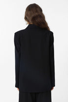 Antioch-Siyah Regular Fit Kruvaze Kadın Blazer Ceket-Blazer Ceket-5-Milagron.com