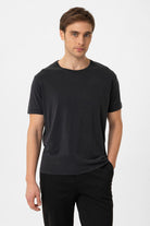 Antioch-Siyah Regular Fit Modal Teknik Kumaş Erkek T Shirt-T-Shirts-1-Milagron.com