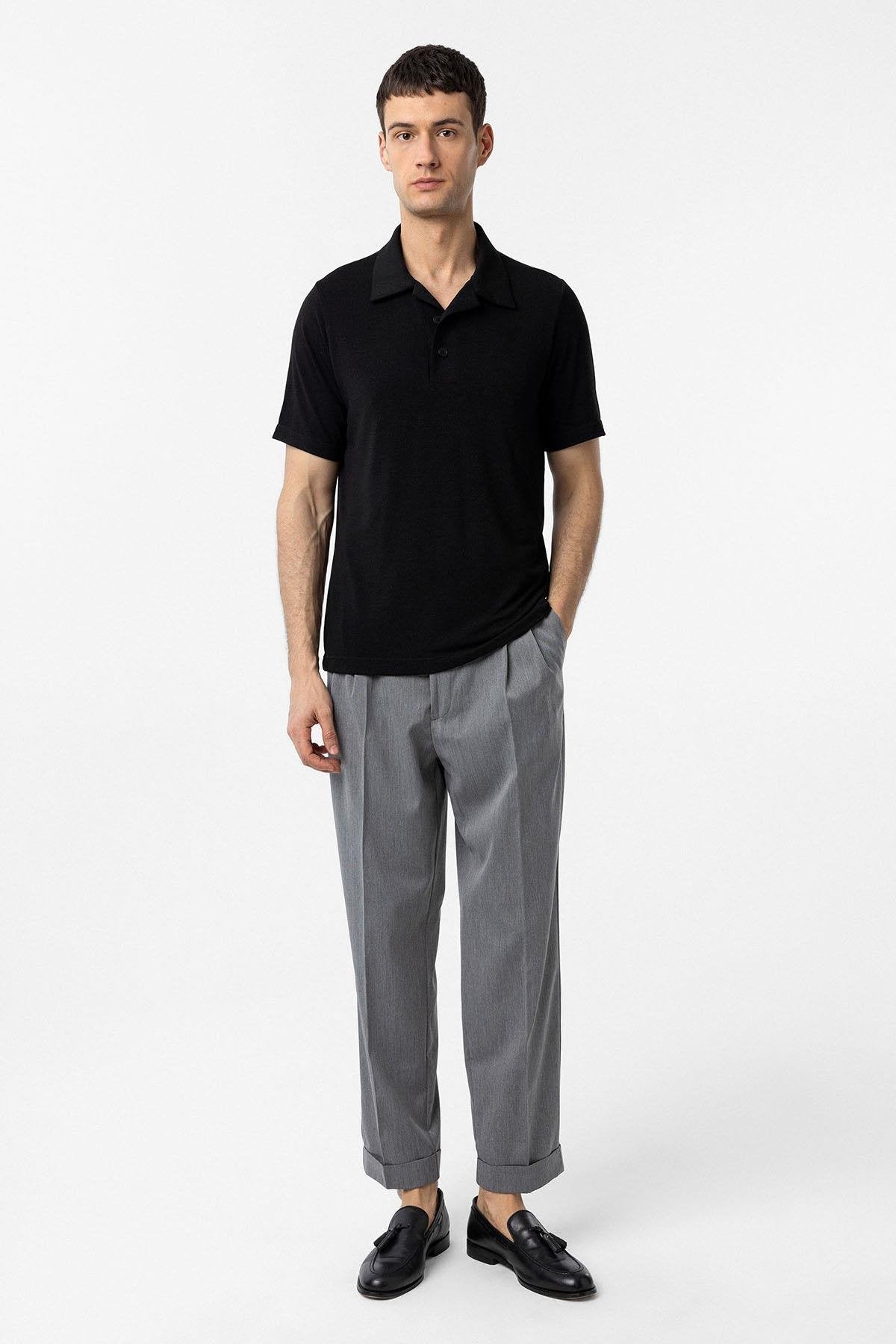 Antioch-Siyah Regular Fit Polo Yaka Erkek T Shirt-T-Shirts-3-Milagron.com