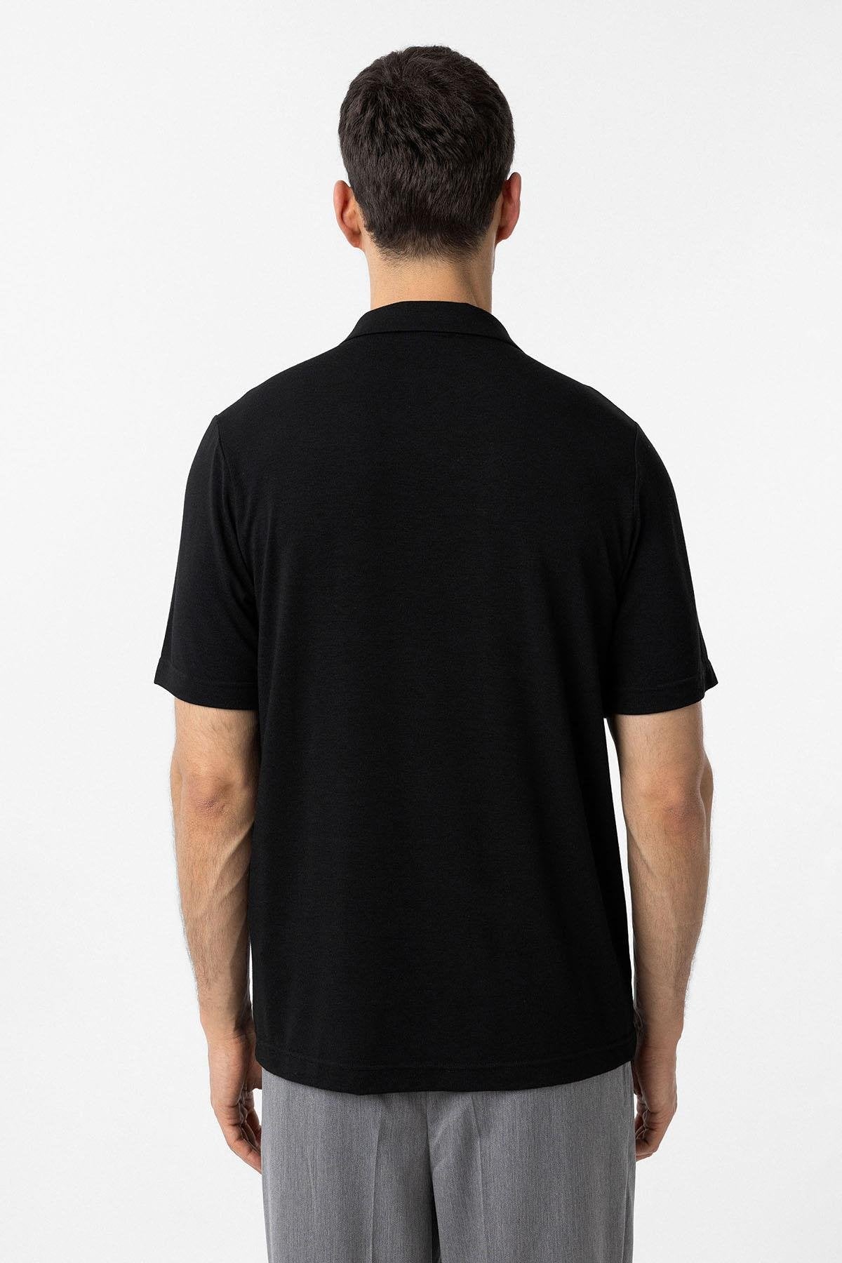 Antioch-Siyah Regular Fit Polo Yaka Erkek T Shirt-T-Shirts-5-Milagron.com