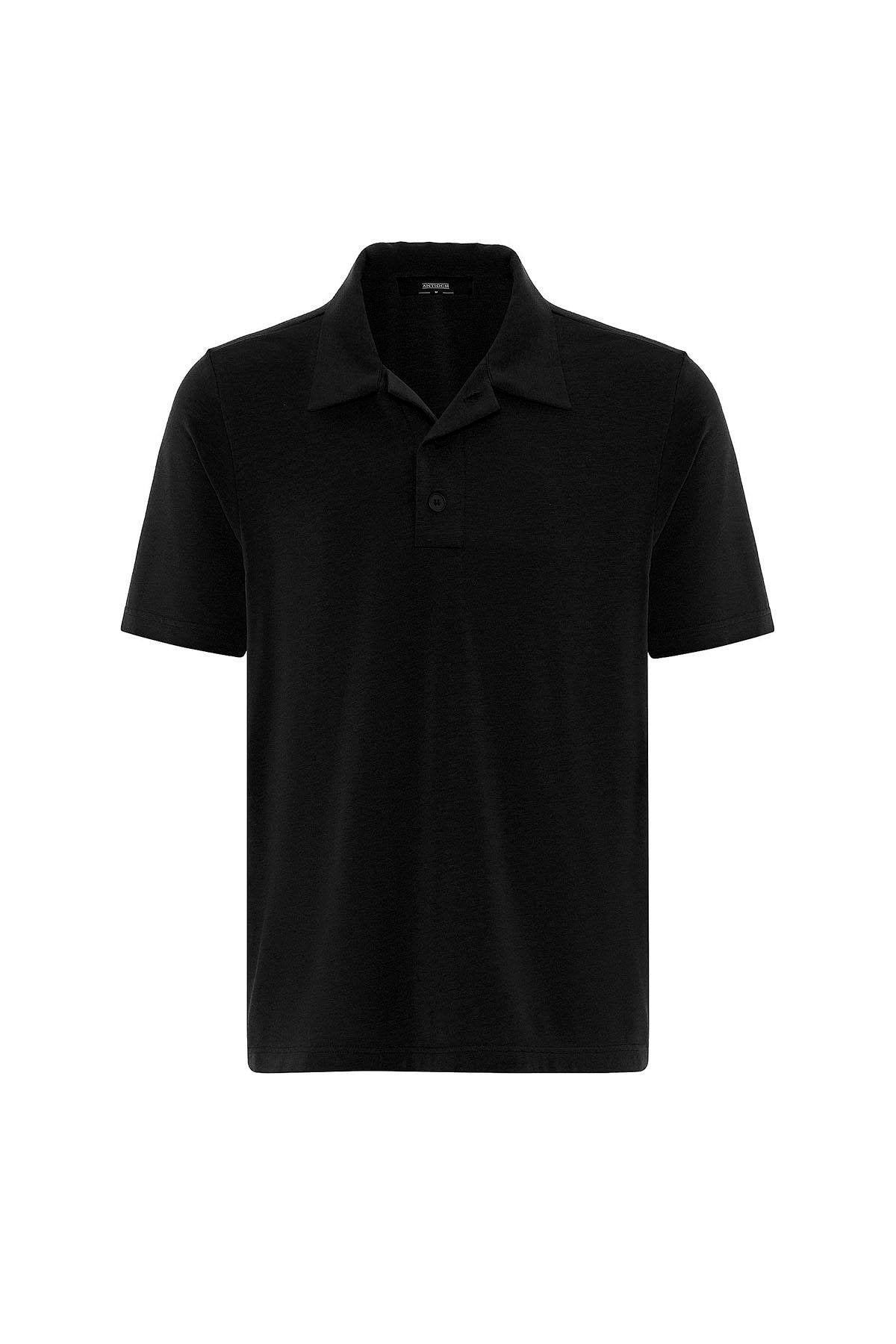 Antioch-Siyah Regular Fit Polo Yaka Erkek T Shirt-T-Shirts-6-Milagron.com