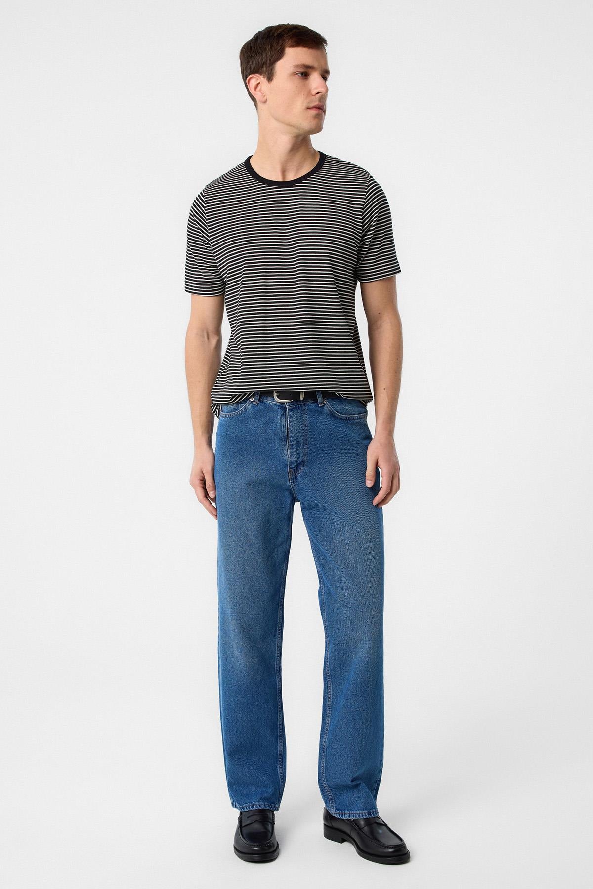 Antioch-Siyah Regular Fit çizgili Erkek T Shirt-T-Shirts-2-Milagron.com