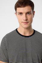 Antioch-Siyah Regular Fit çizgili Erkek T Shirt-T-Shirts-3-Milagron.com