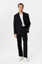 Antioch-Siyah Relax Fit Keten Karışımlı Erkek Blazer Ceket-Blazer Ceket-2-Milagron.com