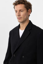 Antioch-Siyah Relax Fit Keten Karışımlı Erkek Blazer Ceket-Blazer Ceket-3-Milagron.com