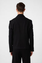 Antioch-Siyah Relax Fit Kruvaze Crop Erkek Blazer Ceket-Blazer Ceket-4-Milagron.com