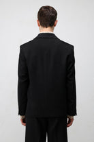 Antioch Siyah Relax Fit Kruvaze Erkek Blazer Ceket