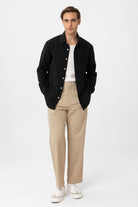 Antioch-Siyah Relax Fit çizgili Erkek Gömlek-Gömlek-2-Milagron.com