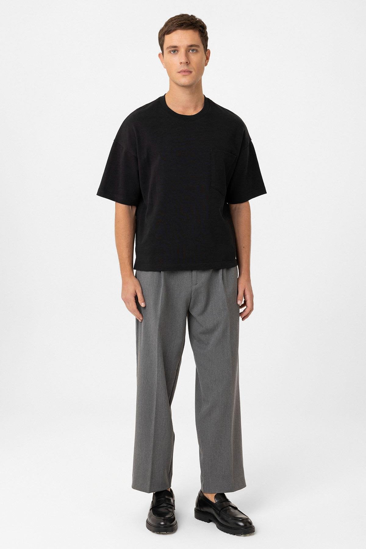 Antioch-Siyah Relaxed Basic Erkek T Shirt-T-Shirts-3-Milagron.com