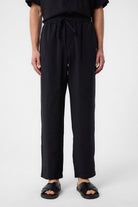 Antioch-Siyah Relaxed Erkek Jogger Pantolon-Kumaş Pantolon-1-Milagron.com