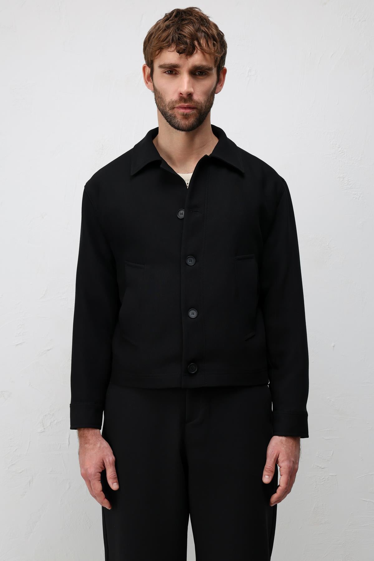 Antioch Siyah Relaxed Fit Baharlık Erkek Mont