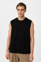 Antioch Siyah Relaxed Fit Erkek Kolsuz T-Shirt