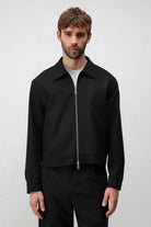 Antioch Siyah Relaxed Fit Fermuarlı Erkek Mont