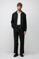 Antioch Siyah Relaxed Fit Fermuarlı Erkek Mont