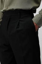 Antioch Siyah Relaxed Fit Pileli Erkek Pantolon