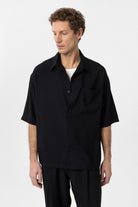 Antioch-Siyah Relaxed Kısa Kollu Erkek Gömlek-Gömlek-3-Milagron.com