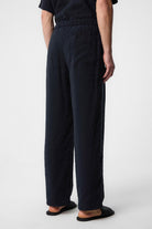 Antioch-Siyah Relaxed Modal Kumaş Yüksek Bel Erkek Pantolon-Kumaş Pantolon-4-Milagron.com