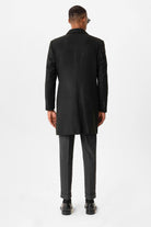 Antioch-Siyah Slim Fit Ceket Yaka Erkek Kaban-Kaban-5-Milagron.com