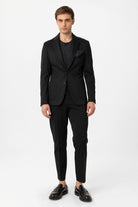 Antioch-Siyah Slim Fit Comfort Erkek Takım-Takım Elbise-2-Milagron.com