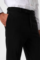 Antioch-Siyah Slim Fit Duble Paça Erkek Pantolon-Pantolon-4-Milagron.com