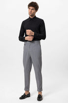 Antioch Siyah Slim Fit Erkek Uzun Kollu Geniş Yaka Gömlek
