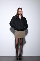 Antioch-Siyah Süet Görünümlü Bomber Kadın Ceket-Ceket-5-Milagron.com