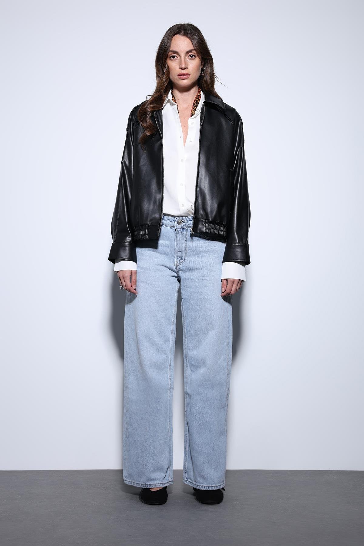 Antioch-Antioch Siyah Suni Deri Bomber Ceket-Ceket-3-Milagron.com