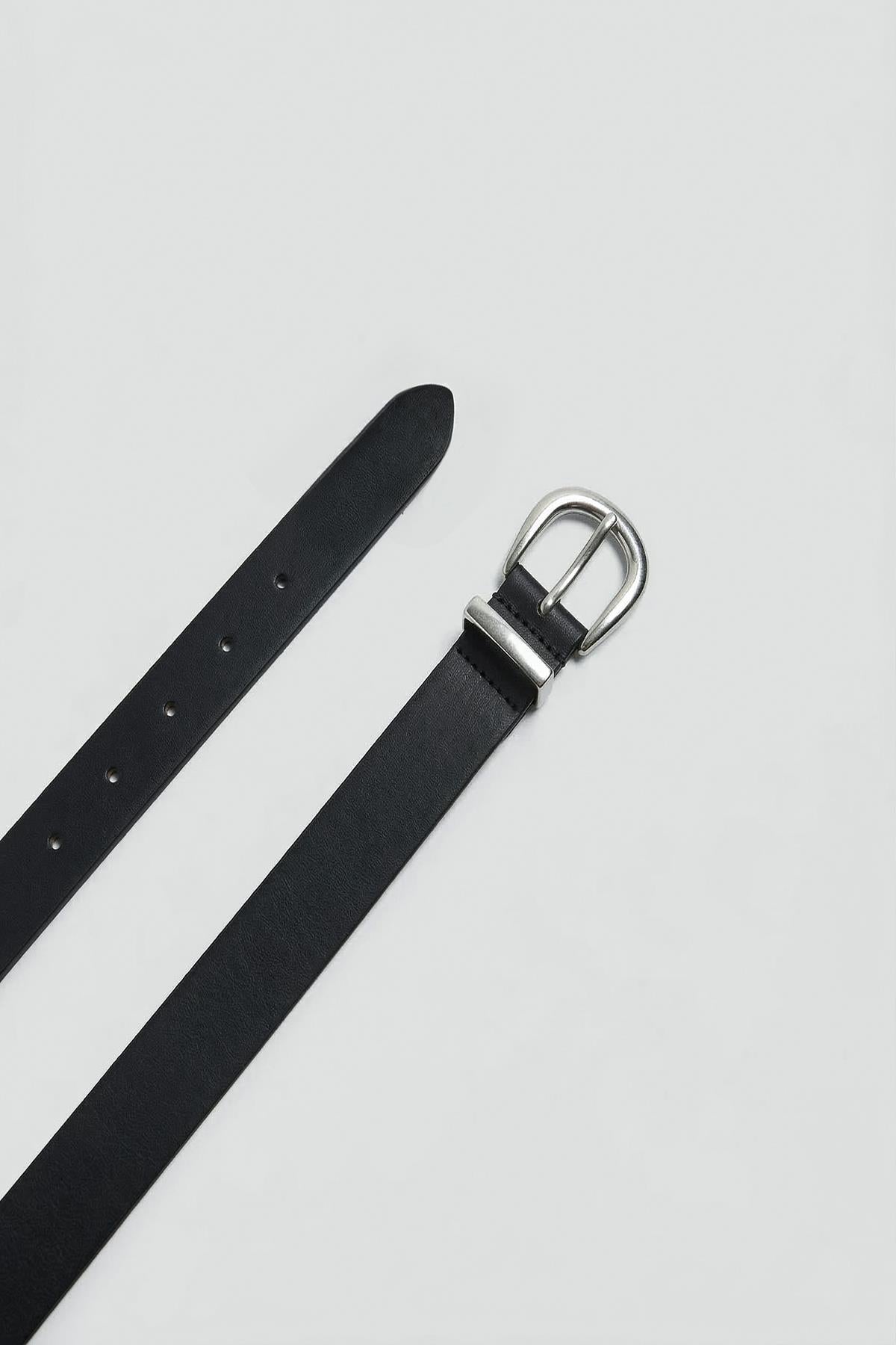 Antioch Siyah Suni Deri Kadın Kemer