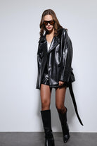 Antioch-Siyah Suni Deri Kemerli Trençkot-Trençkot-2-Milagron.com