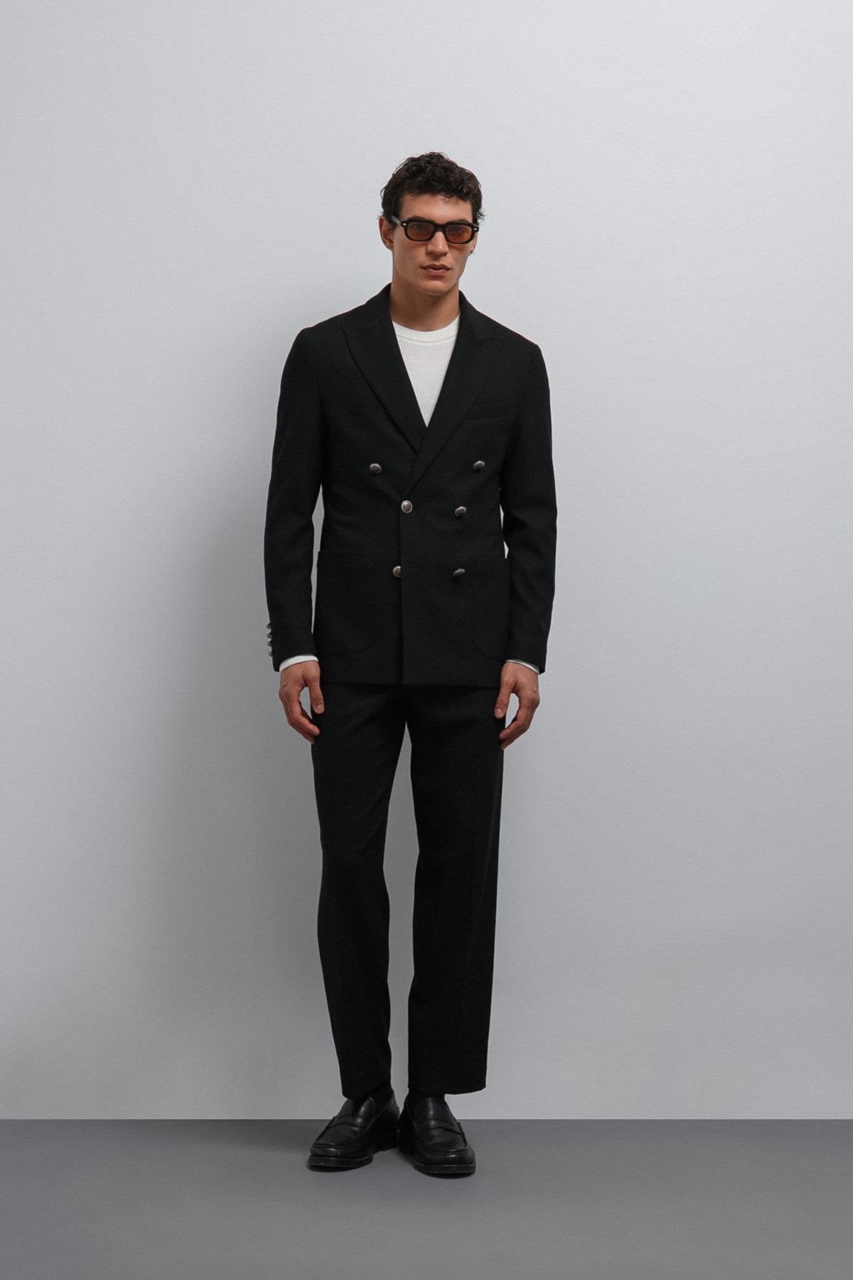 Antioch-Siyah Tapered Fit Erkek Pantolon-Kumaş Pantolon-1-Milagron.com