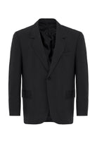 Antioch-Siyah Tek Düğme Kapama Relax Fit Erkek Ceket-Ceket-6-Milagron.com