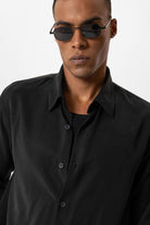 Antioch-Siyah Teknik Tencel Kumaş Erkek Gömlek-Gömlek-5-Milagron.com
