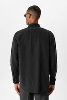 Antioch-Siyah Teknik Tencel Kumaş Erkek Gömlek-Gömlek-6-Milagron.com