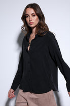 Antioch-Antioch Siyah Tensel Kadın Gömlek-Gömlek-4-Milagron.com