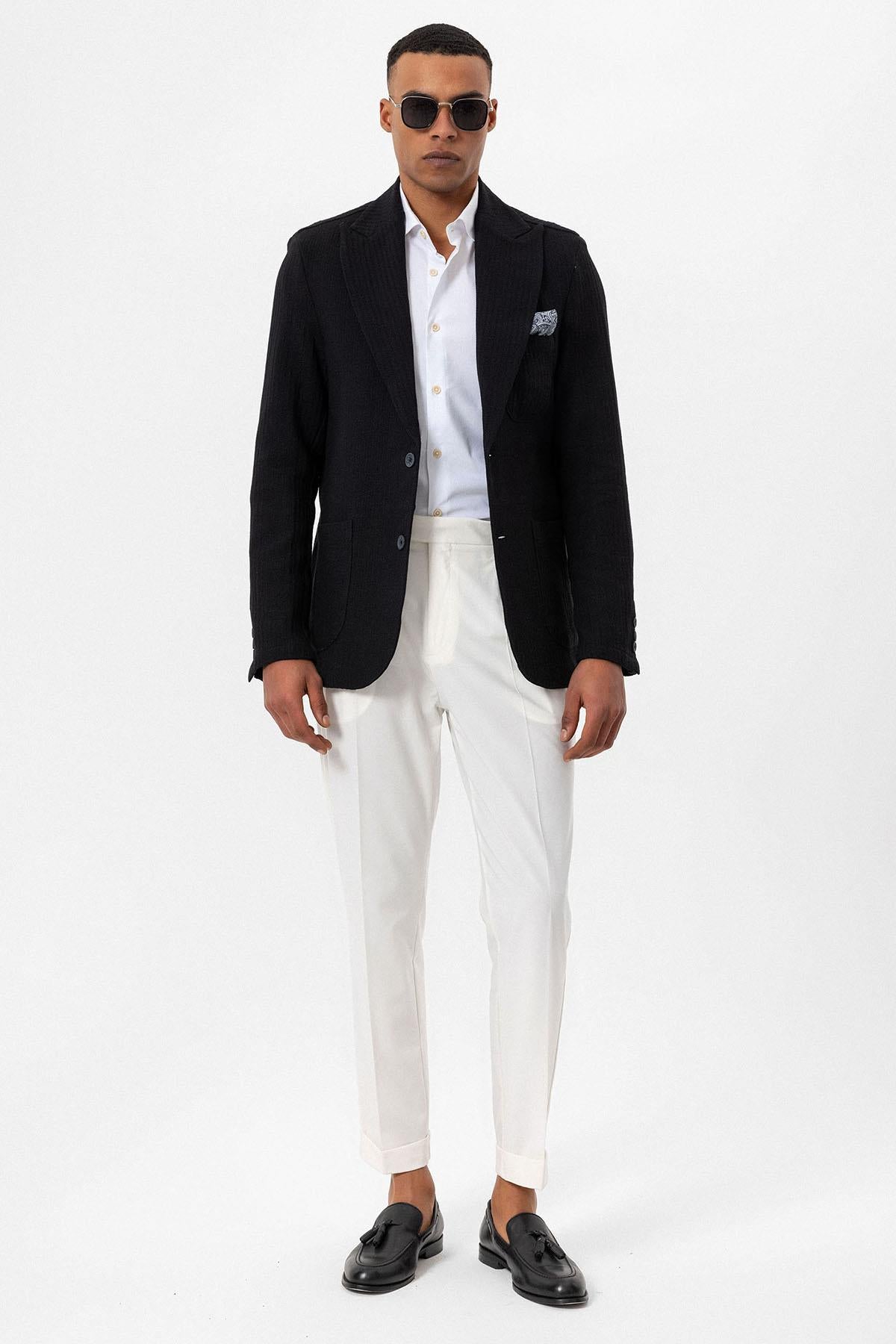 Antioch-Siyah Torba Cepli Astarsız Erkek Blazer Ceket-Ceket-3-Milagron.com