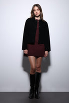 Antioch-Siyah Torba Cepli Süet Kadın Ceket-Ceket-1-Milagron.com