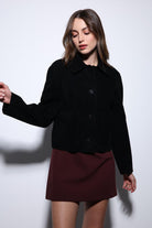 Antioch-Siyah Torba Cepli Süet Kadın Ceket-Ceket-3-Milagron.com