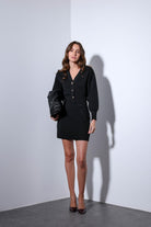 Antioch-Antioch Siyah Triko Kadın Mini Etek-Etek-3-Milagron.com