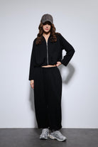 Antioch-Siyah Volümlü Ceket Ve Paça Lastikli Eşofman Takım-Eşofman-1-Milagron.com