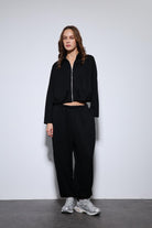 Antioch-Siyah Volümlü Ceket Ve Paça Lastikli Eşofman Takım-Eşofman-3-Milagron.com