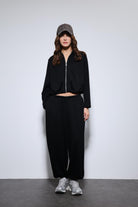 Antioch-Siyah Volümlü Ceket Ve Paça Lastikli Eşofman Takım-Eşofman-4-Milagron.com