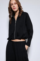 Antioch-Siyah Volümlü Ceket Ve Paça Lastikli Eşofman Takım-Eşofman-5-Milagron.com