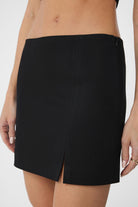 Antioch-Siyah Yırtmaçlı Kadın Mini Etek-Etek-3-Milagron.com