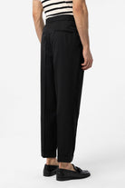 Antioch-Siyah Yüksek Bel İtalyan Kalıp Pileli Erkek Pantolon-Kumaş Pantolon-4-Milagron.com