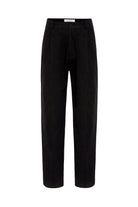 Antioch-Siyah Yüksek Bel Keten Karışımlı Erkek Pantolon-Kumaş Pantolon-6-Milagron.com