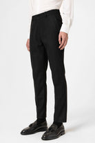 Antioch-Siyah Yüksek Bel Klasik Erkek Pantolon-Kumaş Pantolon-4-Milagron.com